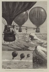 Vorgeschlagene Methode, den Nordpol mit Ballons zu erreichen, Ballons starten, Ballons vor Anker